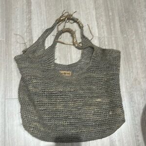 Flora bella rafia leather straw beac bag